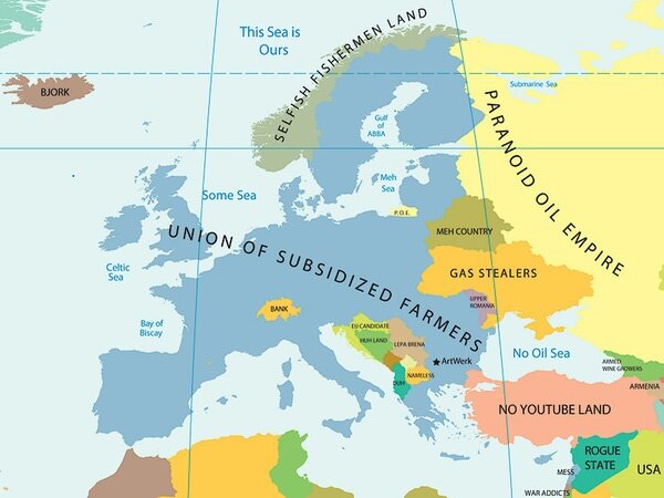 Europe mapped by stereotypes