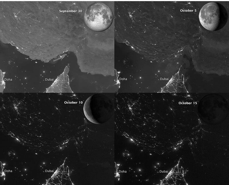 Moonlit Earth As Seen From Space