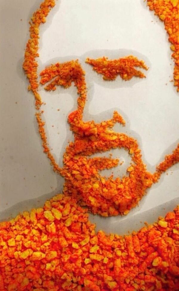 Louis C.K. Portrait Made From Cheetos