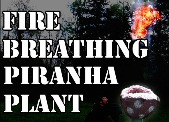 Six Foot Tall Piranha Plant Replica Spits Fire