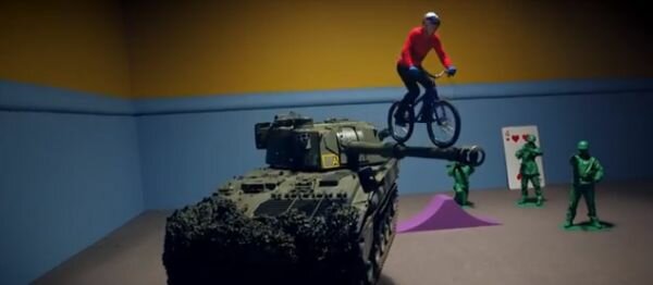 Biker Pulls Off Amazing Stunts in a Toy-ish Landscape [video]