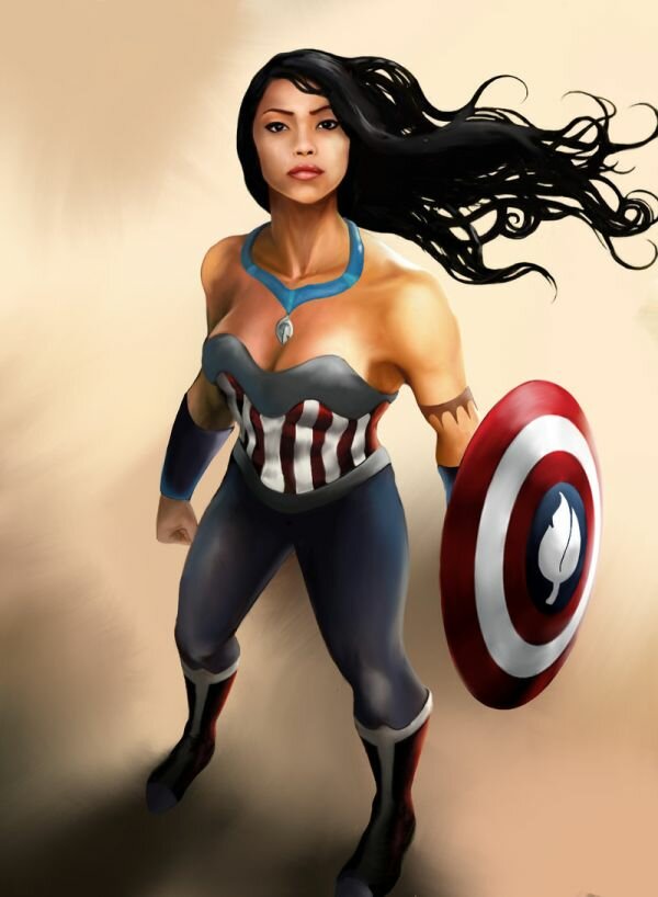 Disney Princesses Illustrated as The Avengers